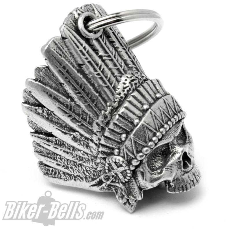 3D Indian Skull Biker-Bell Häuptling Totenkopf Motorrad Glöckchen Ride Bell Geschenk